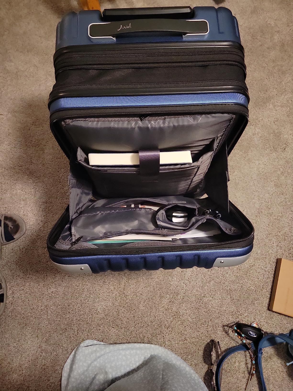 LEVEL8 Grace Carry on Luggage Airline Approved, 20 Inch Expandable Hard Sided Luggages with Spinner Wheels, Harshell Small Rolling Suitcase for Women Men with Tsa Lock, Blue customer photo 1