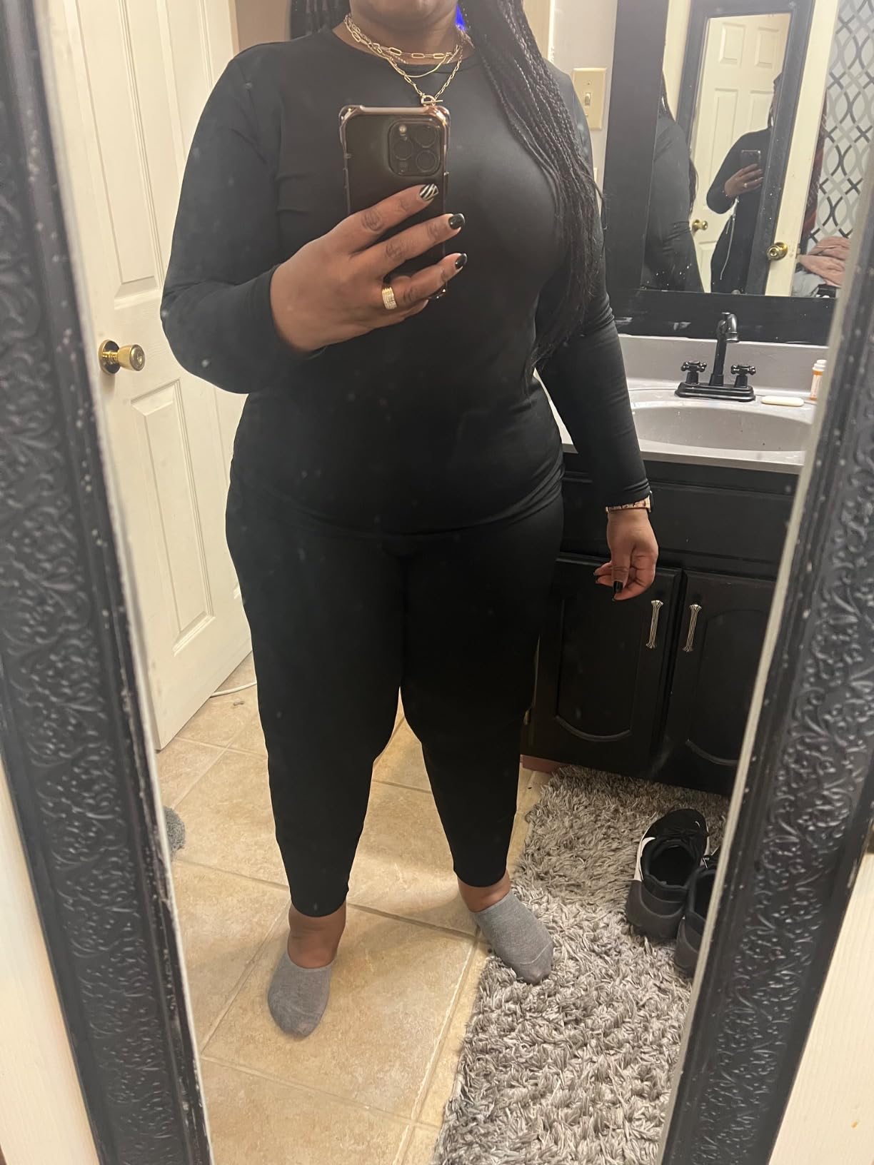 Thermal Underwear for Women Long Johns with Fleece Lined Base Layer Women Cold Weather Top Bottom customer photo 1