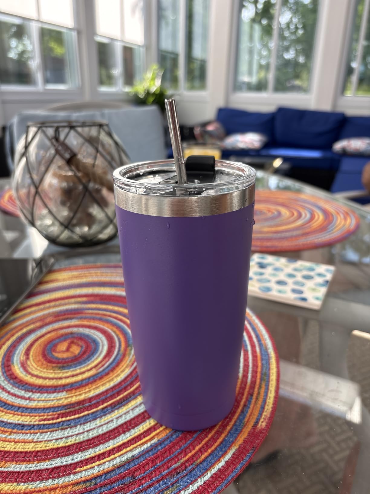 6 Pack 20 oz Stainless Steel Insulated Tumbler with Straw and Lid, Double Wall Travel Coffee Mug Vacuum Insulated Bulk Tumbler, Suitable for Vehicle Cup Holders (Assorted Colors) customer photo 1