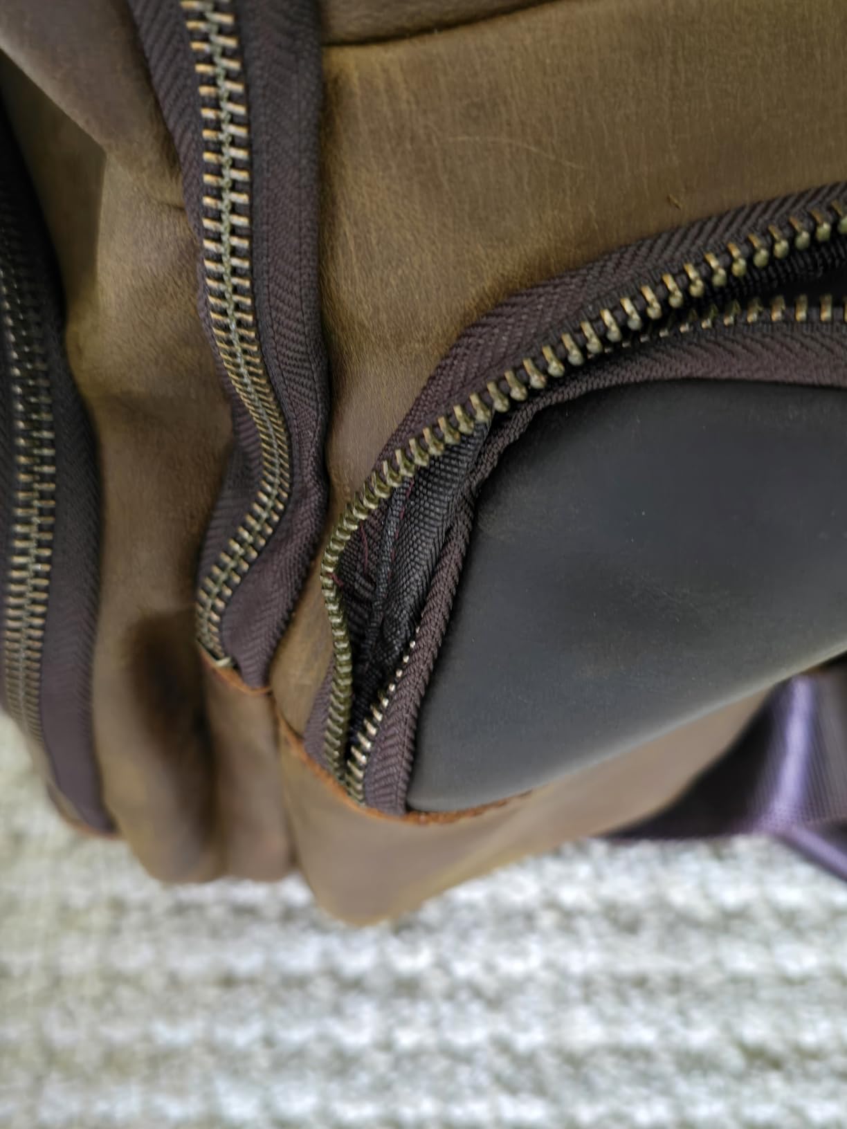 TIDING Men's Vintage Leather Backpack 15.6