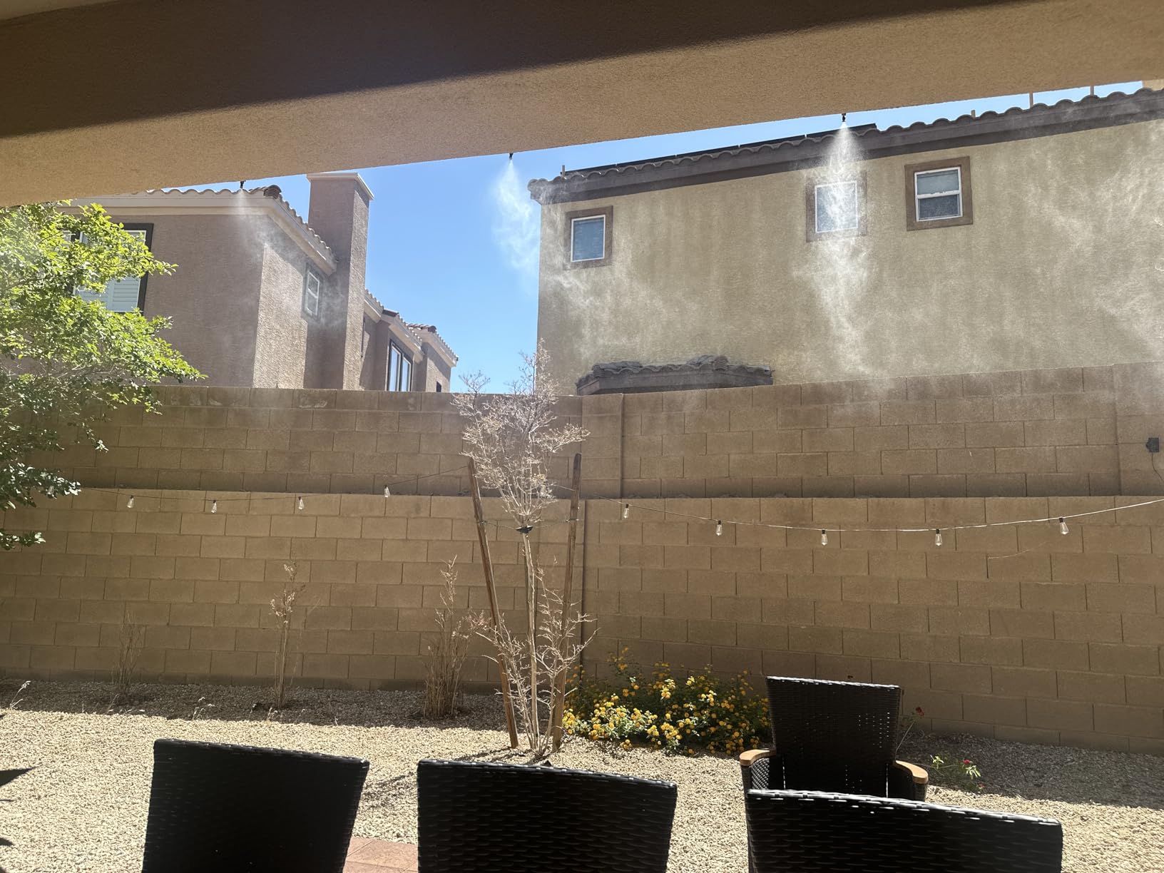 Misters for Outside Patio, 50FT|15M Outdoor Water Misting Cooling System. Backyard Mist Kit for Garden Greenhouse Fan Deck Umbrella Canopy Pool Porch Trampoline Sprinkler Park BBQ Party Accessories customer photo 2