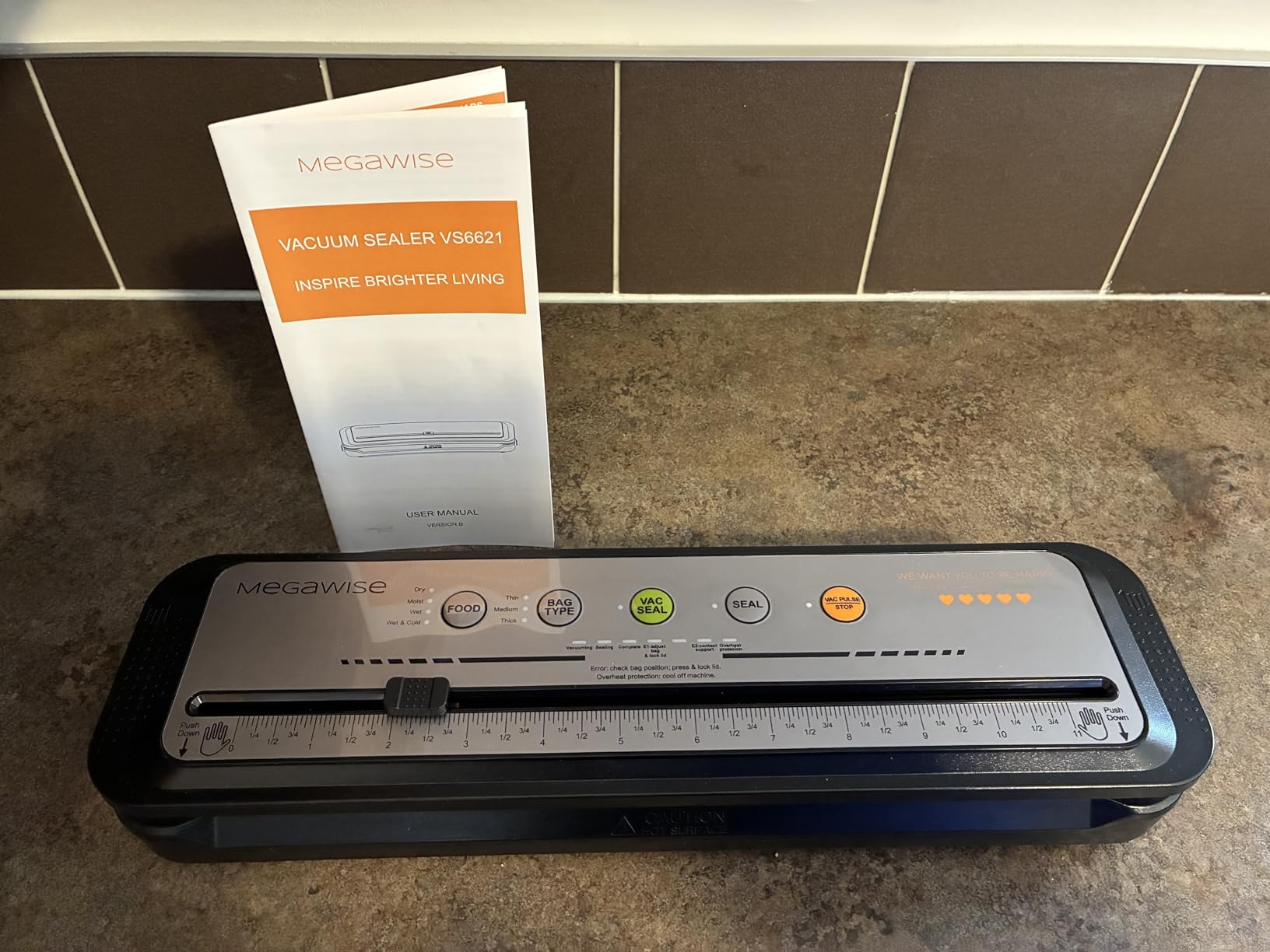 MegaWise Vacuum Sealer Machine | 80kPa Suction Power | Bags and Cutter Included | Compact One-Touch Automatic Food Sealer with External Vacuum System | Dry Moist Fresh Modes for All Saving needs customer photo 2