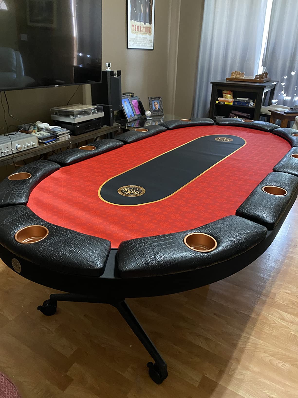 Triton Premium Foldable Poker Table - Poker Table for 10 Players Long-Lasting, Luxurious Vegas Style Casino Experience at Home, Padded Armrests and Cup Holders, Perfect for Texas Hold'em Games customer photo 2