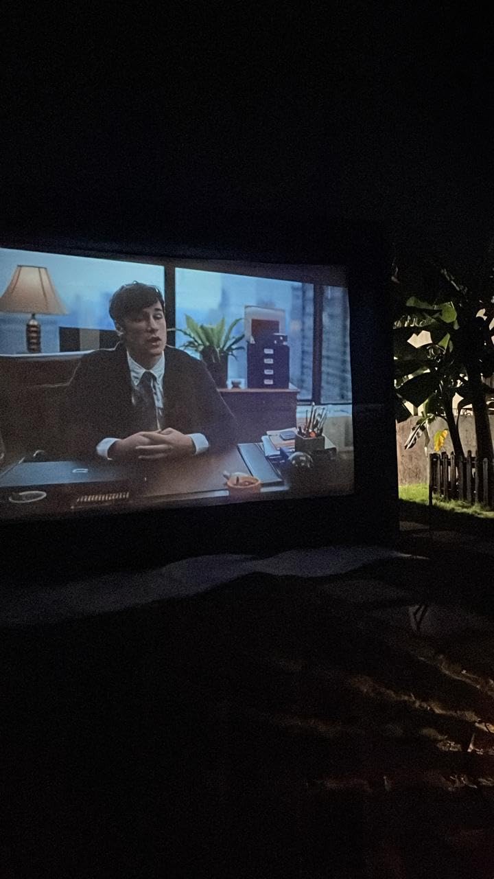 GYUEM 20 feet Inflatable Portable Projector Movie Screen - Huge Air-Blown Cinema Projection Screen Package with Rope, Blower,Tent Stakes - Front & Rear Projection,for Outdoor Party Backyard Pool Fun customer photo 1