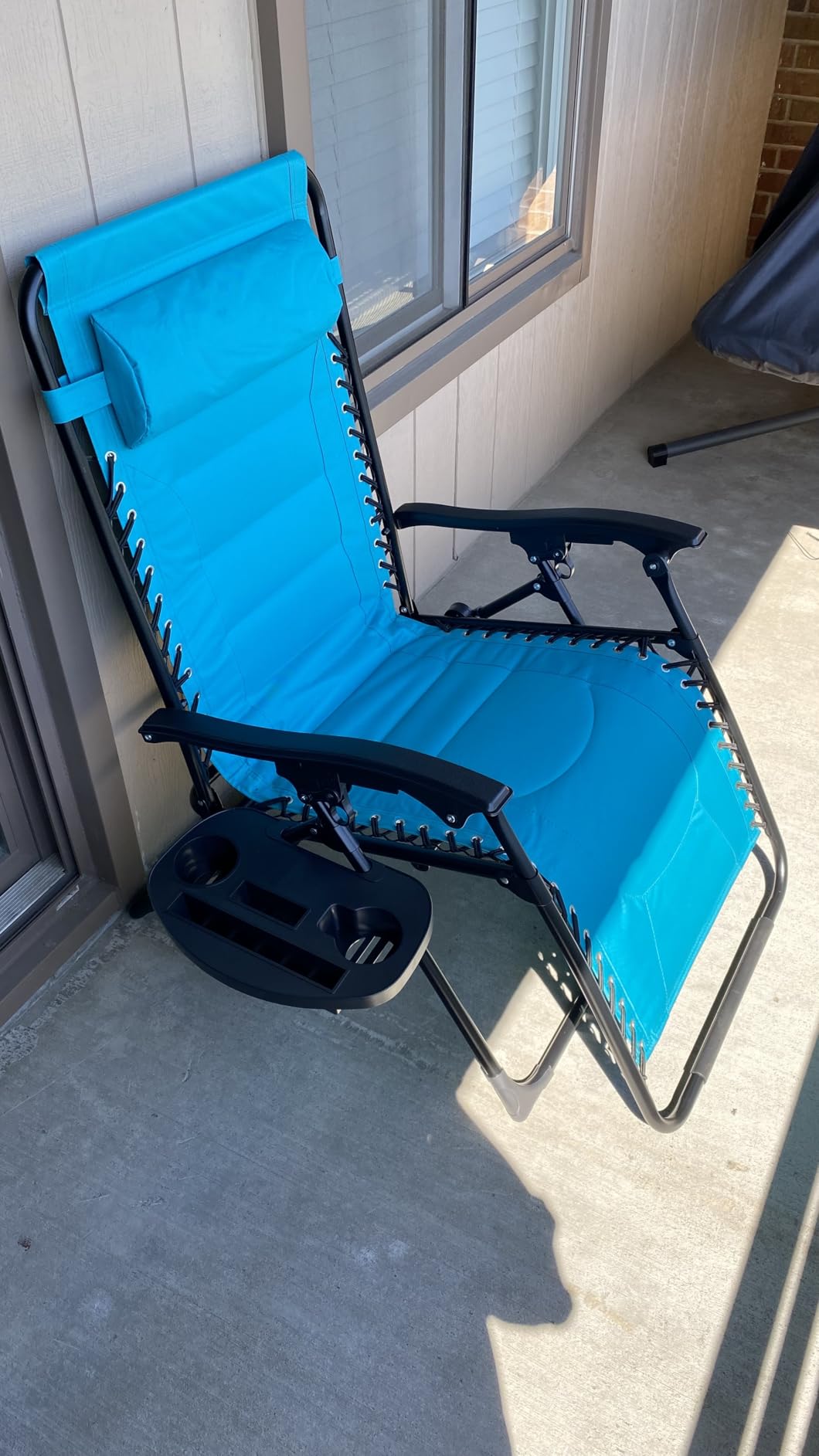 Best Choice Products Oversized Padded Zero Gravity Chair, Folding Outdoor Patio Recliner, XL Anti Gravity Lounger for Backyard w/Headrest, Cup Holder, Side Tray, Polyester Mesh - Gray customer photo 1