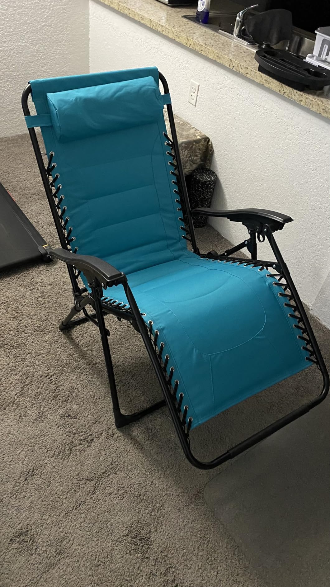 Best Choice Products Oversized Padded Zero Gravity Chair, Folding Outdoor Patio Recliner, XL Anti Gravity Lounger for Backyard w/Headrest, Cup Holder, Side Tray, Polyester Mesh - Gray customer photo 2