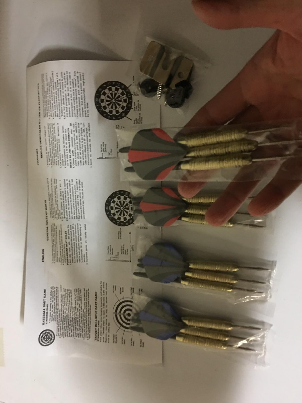 Dartboard with Staple-Free Bullseye, 18g Steel Tip Darts Set, 12 Steel Tip Darts 18g, Dartboard Mounting Kits Included customer photo 2