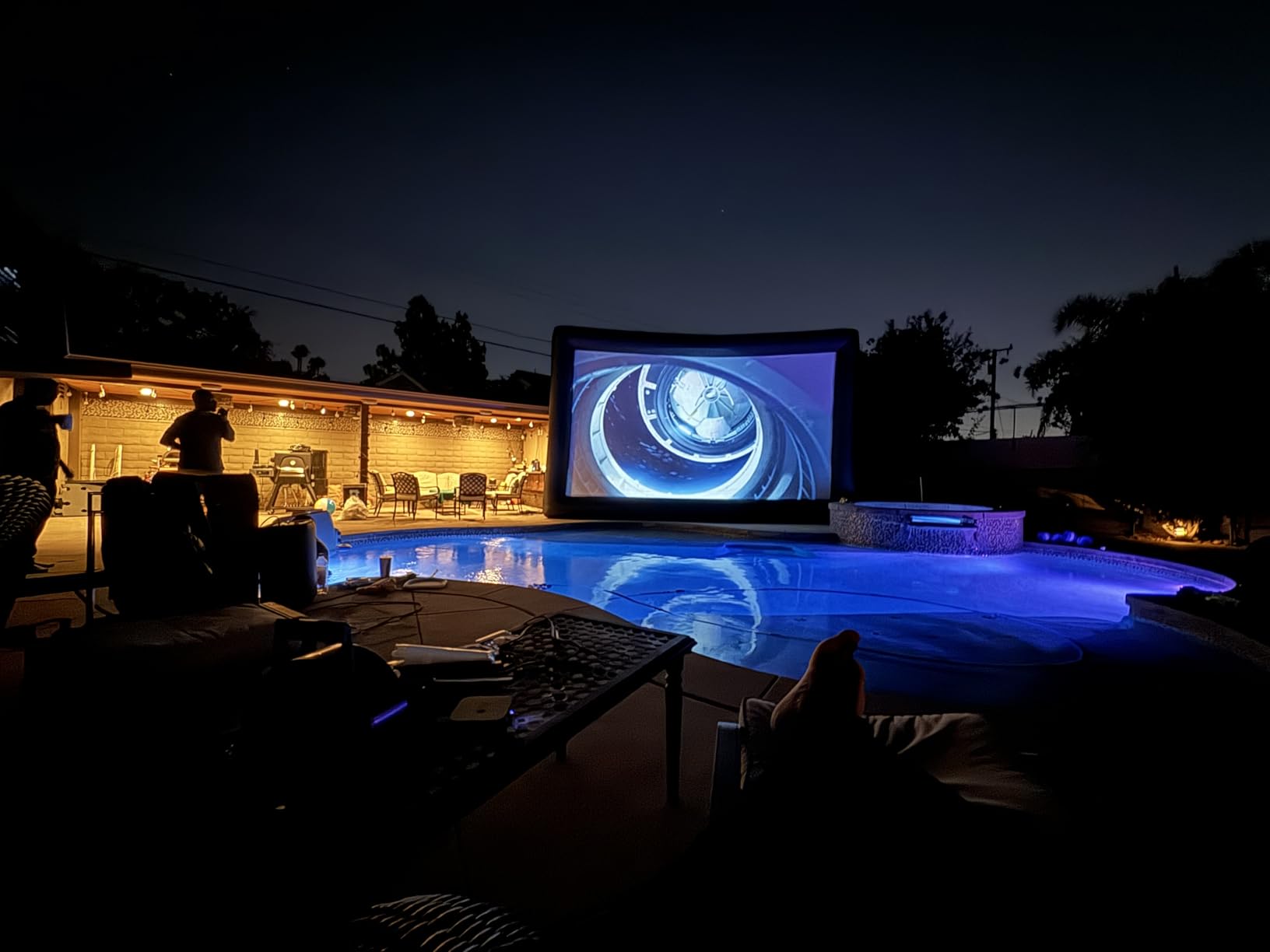 Inflatable Movie Screen Outdoor Projector Screen for Outside 25ft, Large Blow Up Screens Front and Rear Projection with Air Blower, Best for Movie Nights Backyard Home Theater customer photo 1