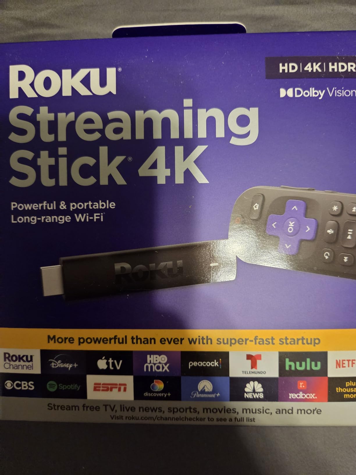 Roku Streaming Stick 4K - HDR & Dolby Vision Roku Streaming Device for TV with Voice Remote & Long-Range Wi-Fi - Free & Live TV customer photo 1