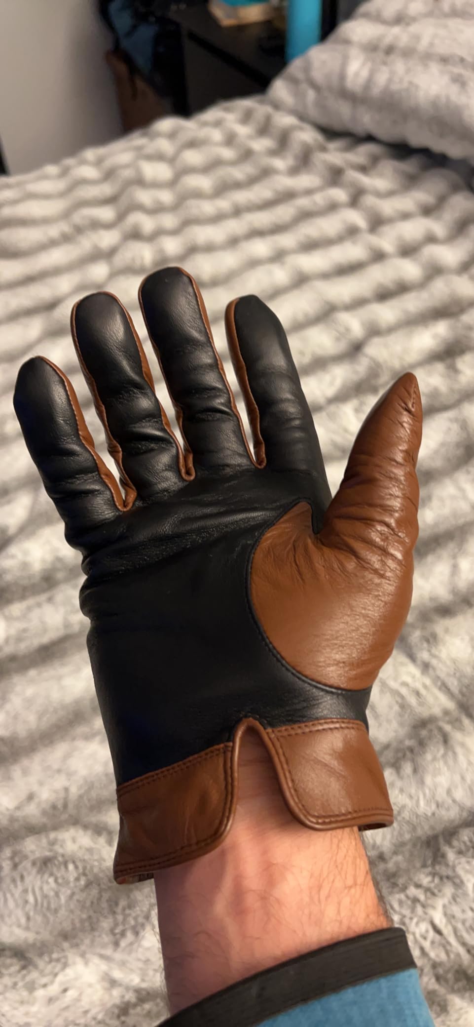 Mens Winter Genuine Leather Gloves Cashmere and Wool Lined Warm Touchscreen Leather Driving Gloves M180807 customer photo 2
