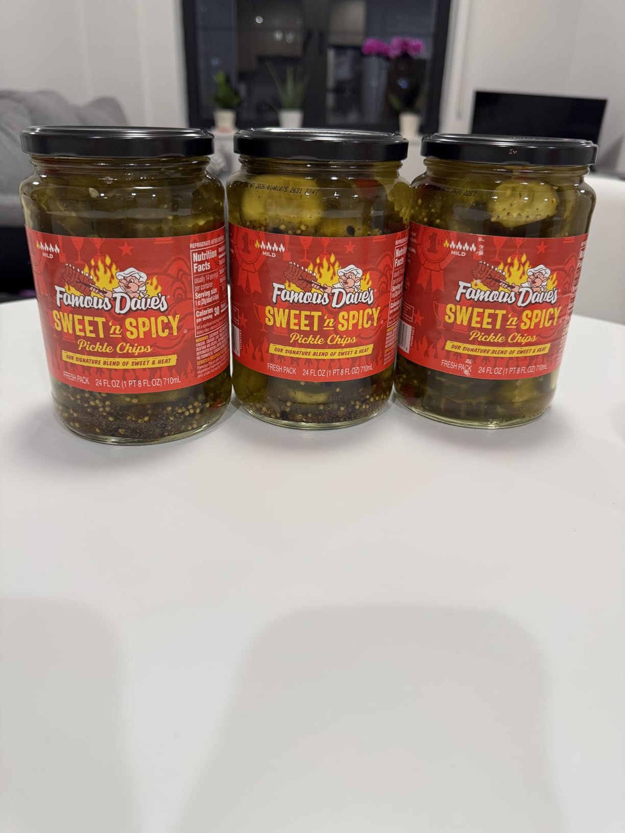 Famous Dave's Pickle Variety Bundle - 2 pck Sweet n' Spicy Pickle Chips & 1 pck Devil's Spit Pickle Chips (72 oz.) customer photo 1