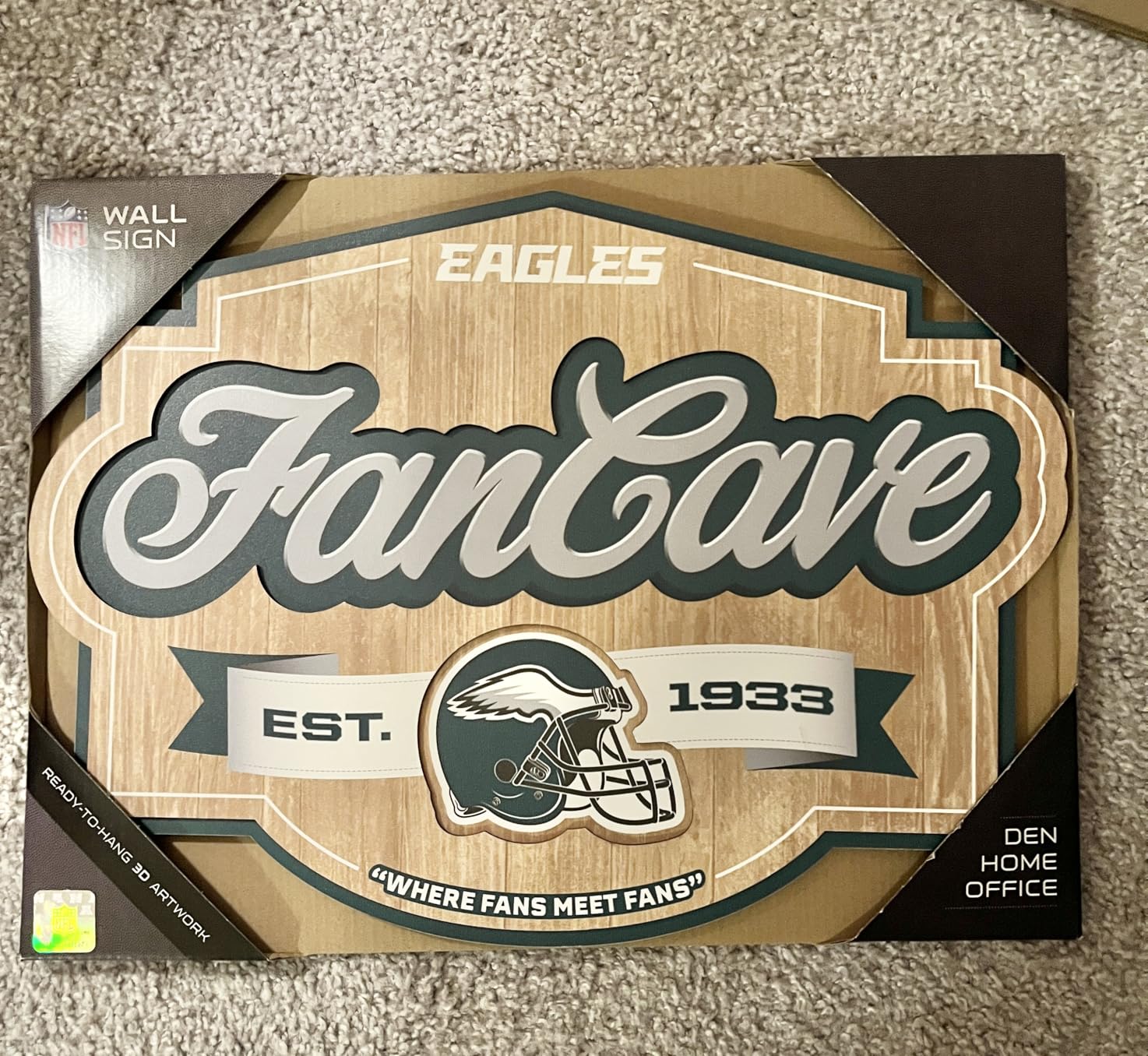YouTheFan NFL Officially-licensed FanCave 3D wall art - ready-to-hang, 3D multi-layered construction - floating wall mount design - Perfect fan gift customer photo 2