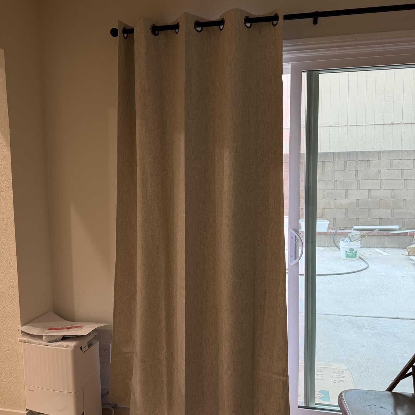 Natural 100% Blackout Linen Curtains 84 inch Long for Living Room, 2 Panels, 52