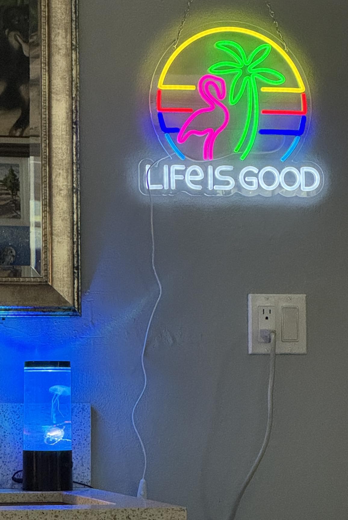 Crs LIGHT Neon Signs for Wall Decor Neon Lights for Bedroom Led Signs Suitable for Man Cave Bar Pub Restaurant Christmas Birthday Party Gift Led Art Wall Decorative Crs Light Bar Sign, 5V Usb Power, 17*11 Inch(Azure+red+white) customer photo 1