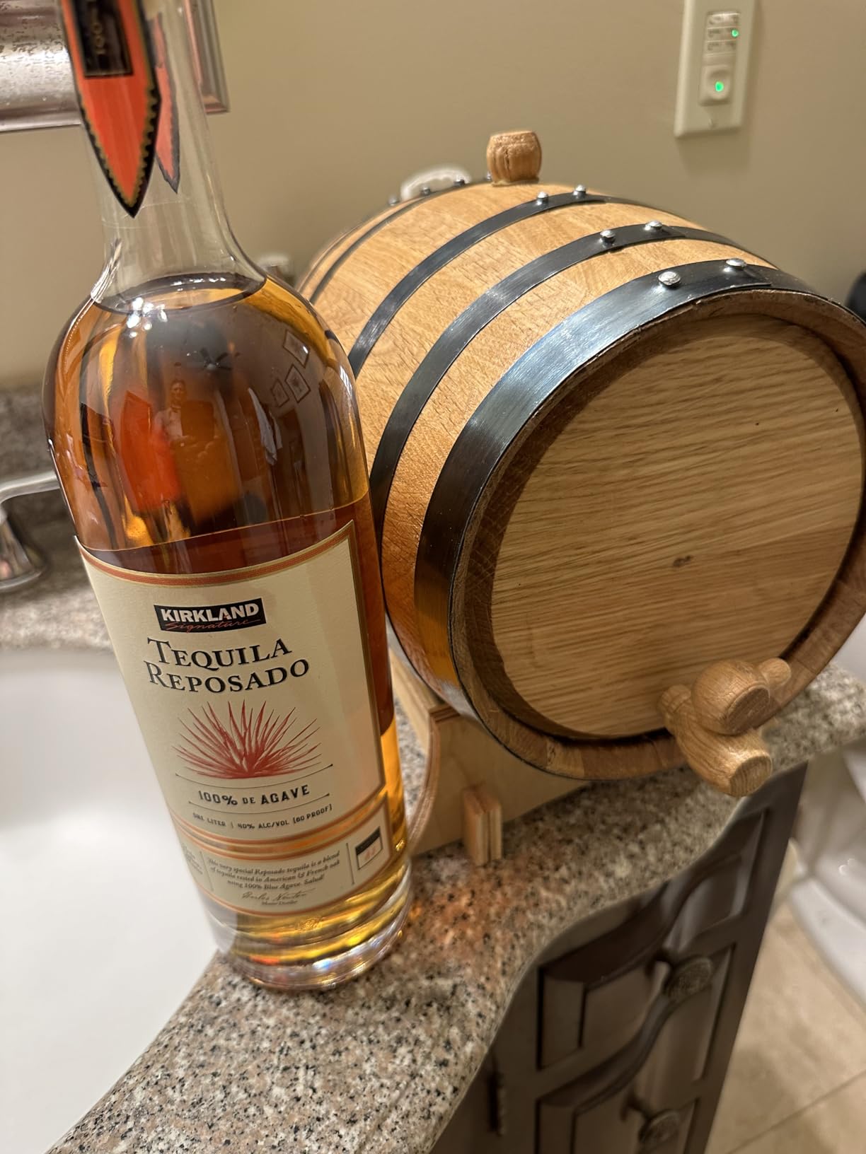 3 Liter Oak Aging Barrel with Stand, Bung and Spigot - Wooden 3L Whiskey Barrels Wine Barrel Decanter For The Home Brewer, Distiller, Wine Maker and Cocktail Aging - Bourbon Barrel Gifts For Men customer photo 2