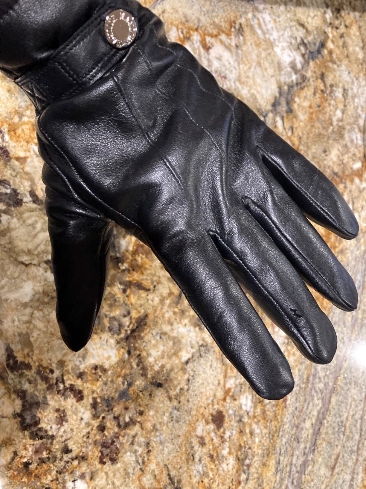 Genuine Sheepskin Leather Winter Warm Thinsulate Touchscreen Driving Motorcycle Gloves customer photo 2