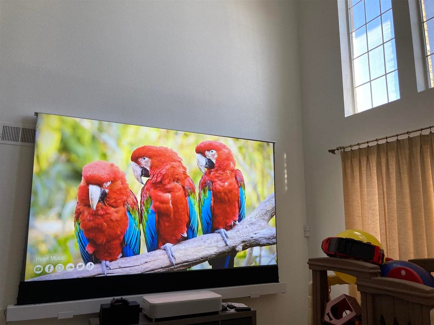 Epson LS800 Ultra Short Throw 3-Chip 3LCD Smart Streaming Laser Projector, 4,000 Lumens of Color and White Brightness, 4K PRO UHD, HDR, Android TV, 2.1ch Yamaha Built-in Speakers customer photo 1