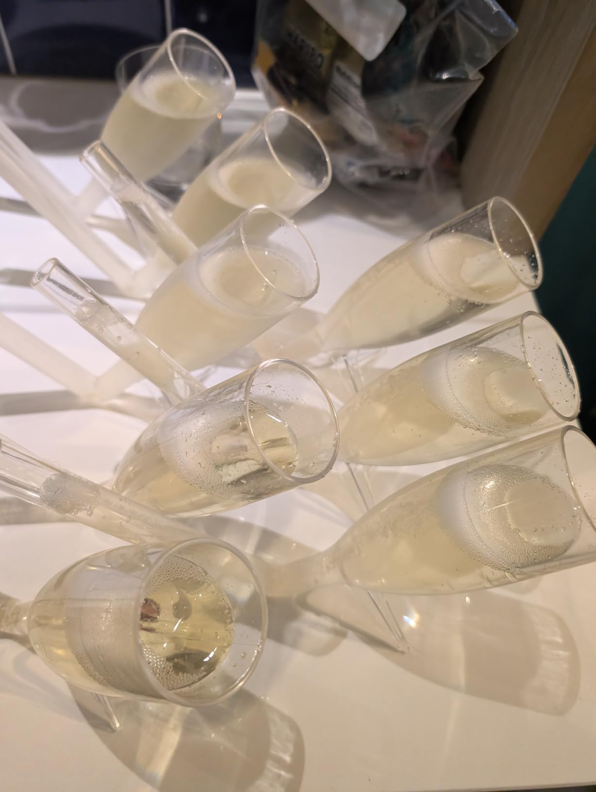IMPRESA 10 Pack Champagne Shooter Plastic Glass Set - Champagne Glasses with Stands - Bachelorette Party Favors - Reusable Champagne Shooter Gifts for Bubbly Lovers - Champ Shooters customer photo 1