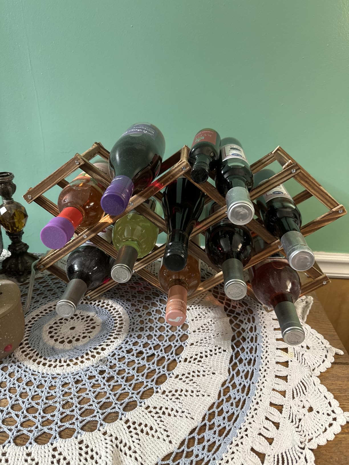 Freestanding Stackable Wine Rack Organizer for Countertop and Cabinets with Foldable Design and Scratch-Resistant Protector customer photo 1