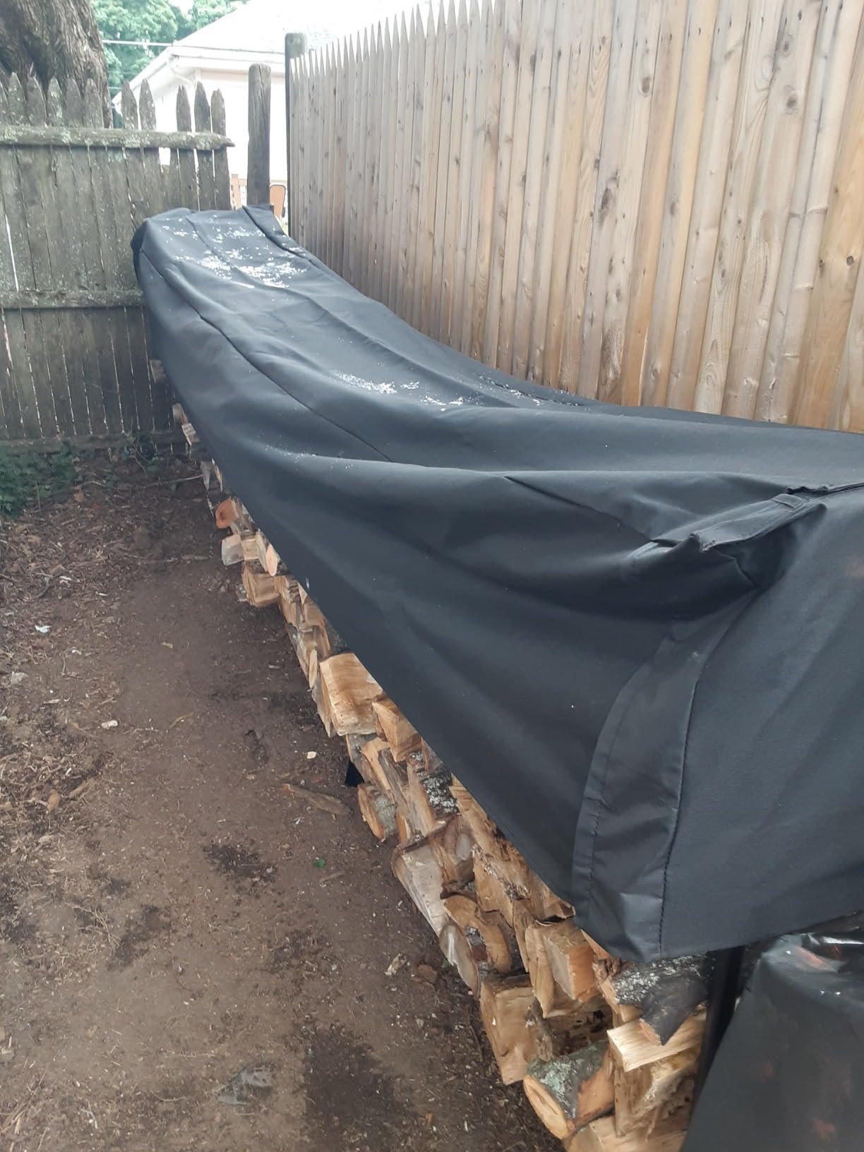 VEVOR 12.7FT Outdoor Firewood Rack with Cover, 152x14.2x46.1in, Heavy Duty Firewood Holder & 600D Oxford Waterproof Cover for Fireplace, Patio, Indoor/Outdoor Log Storage Rack for 3/4 Cord of Firewood customer photo 1