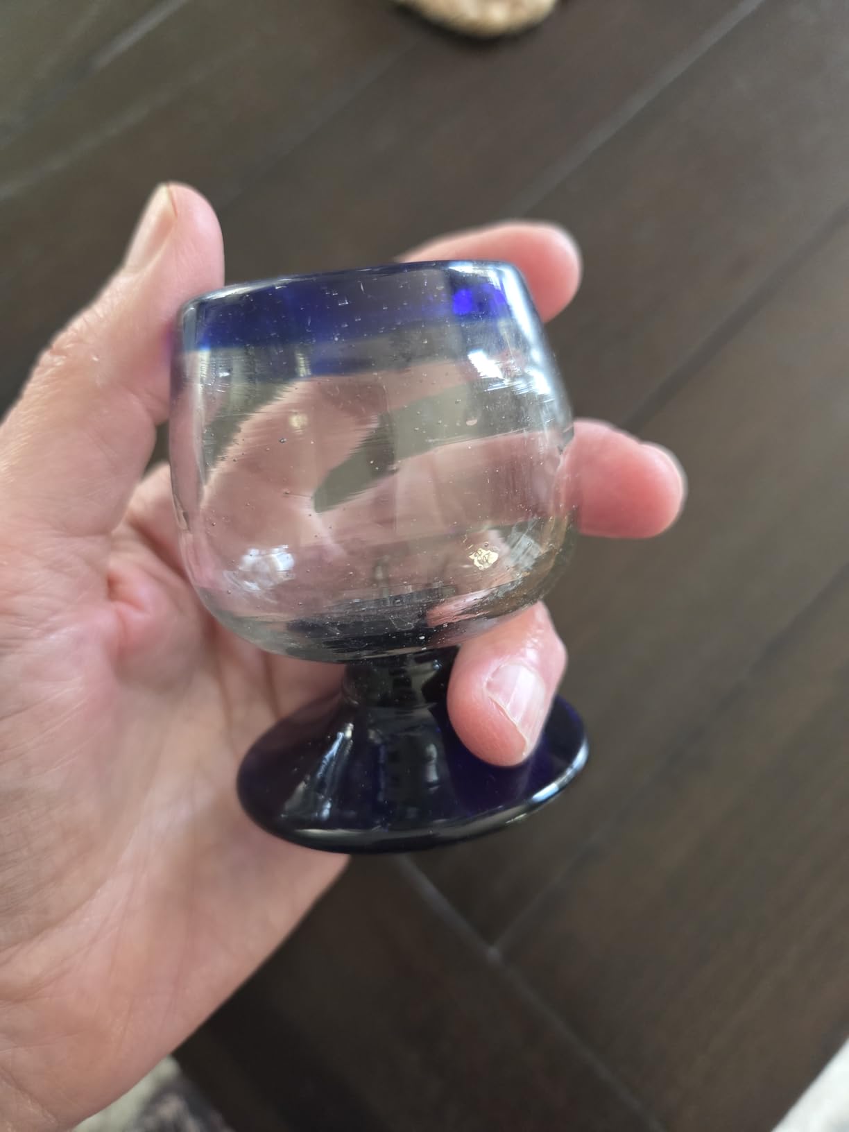 Authentic Mexican Tequila Hand Blown Shot Glasses - Set of 4-2 oz - Mini Glass Snifters - Heavy Base - Cognac (Confetti) customer photo 1