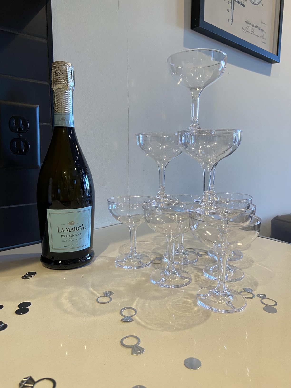 18 Count 5oz Acrylic Martini Glasses for Party Champagne Tower, Small Plastic Champagne Coupe Glasses for Martini, Margarita, Cocktail, Dessert(Reusable, Dishwasher Safe) customer photo 1