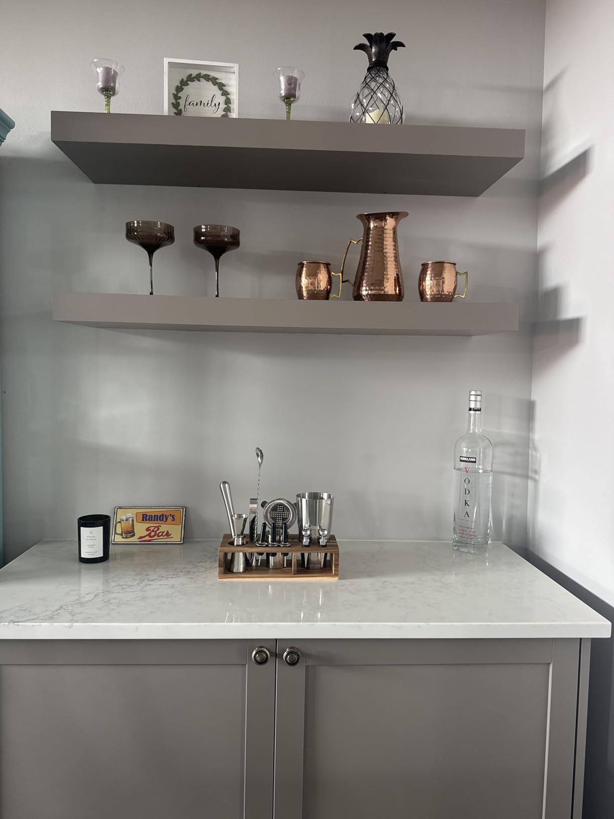 Barillio Silver Bartender Kit - Stainless-Steel Cocktail Shaker Set w/Black Bamboo Stand - Mixology Bar Tools w/Drink Shaker, Mixer & Muddler for Cocktails - Home Bar Accessories - 23-Pc Bar Set customer photo 1