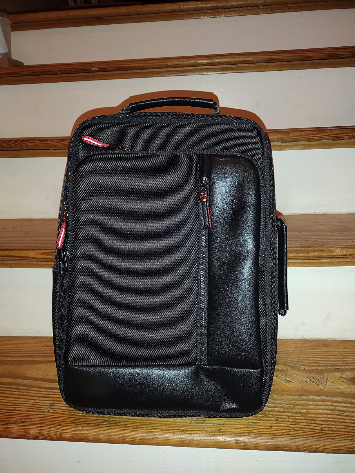 BOPai Genuine Leather Backpack for Men Multi-Function 15.6 inch Laptop Premium Executive Business Travel Friendly Smart Rucksack Anti Theft Large Capacity Office Classic Black customer photo 3