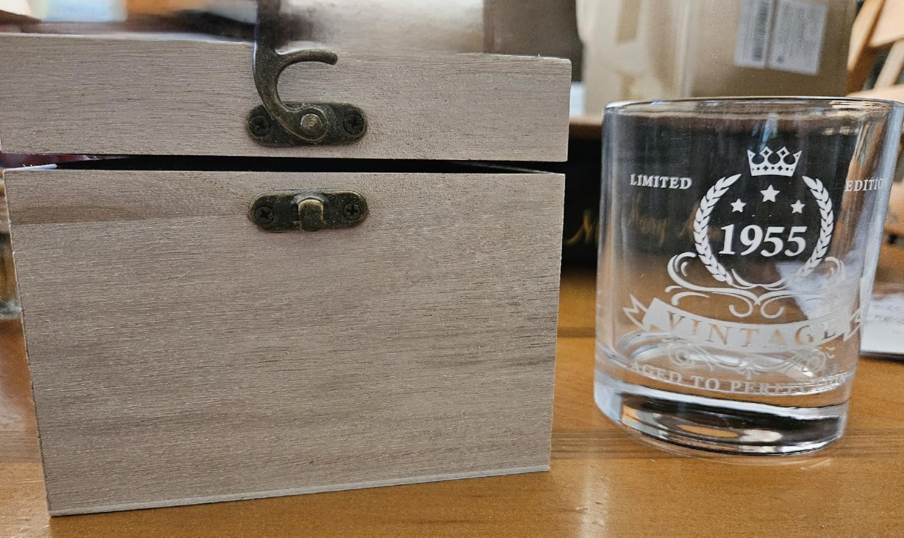 LIGHTEN LIFE 50th Birthday Gifts for Men 12 OZ, 1976 Whiskey Glass in Valued Wooden Box, 50th Birthday Bourbon Glass for 50 Years Old Dad, Husband, Friend, Bday Gift Ideas customer photo 1