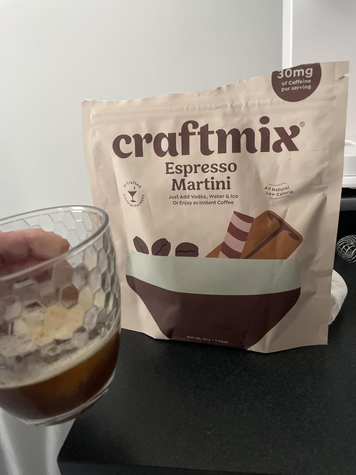 Craftmix Espresso Martini Cocktail & Mocktail Drink Mixer, Skinny Mixes - Water Flavoring Packets - Made With Real Coffee Beans - Vegan, Low-Carb, Low-Sugar, Non-GMO, Dairy Free, Gluten Free, 12 Pack customer photo 2
