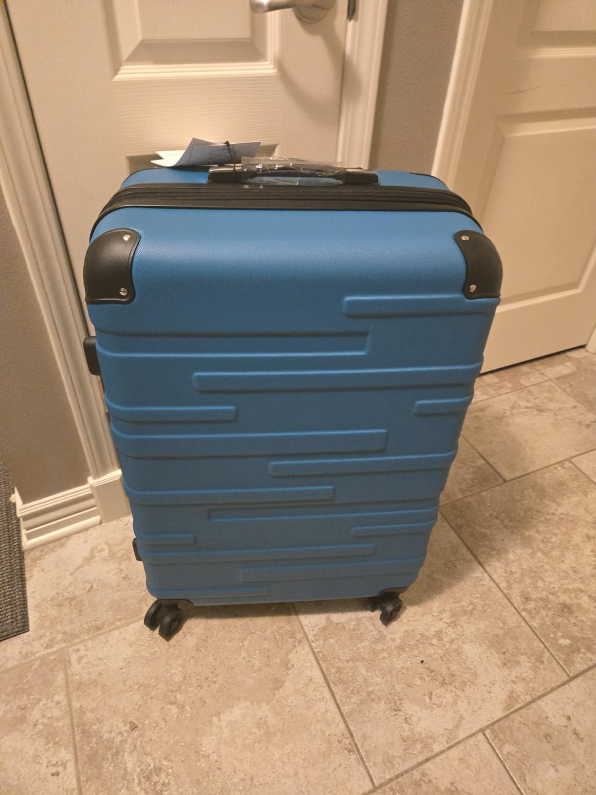 Coolife Hardside Carry-On Luggage with TSA Lock, Spinner Wheels, Telescopic Handle, Lightweight Suitcase (Lake Blue, S(20in_carry on)) customer photo 1