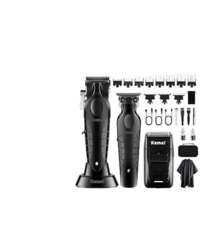 KEMEI Professional Hair Clipper, Hair Trimmer, Beard Shaver Set for Men, Electric Cordless Barber Clipper Beard Trimmer, Rechargeable Fade Clipper Haircutting Kit customer photo 2