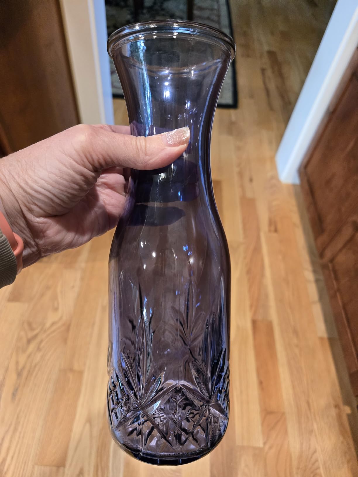 Godinger Carafe, Glass Pitcher, Wine Pitcher, Cocktail Carafe, Water Jug, for Iced Tea, Mixed Decanter & Beverages, Barware & Drinkware, Blue, 32oz customer photo 1
