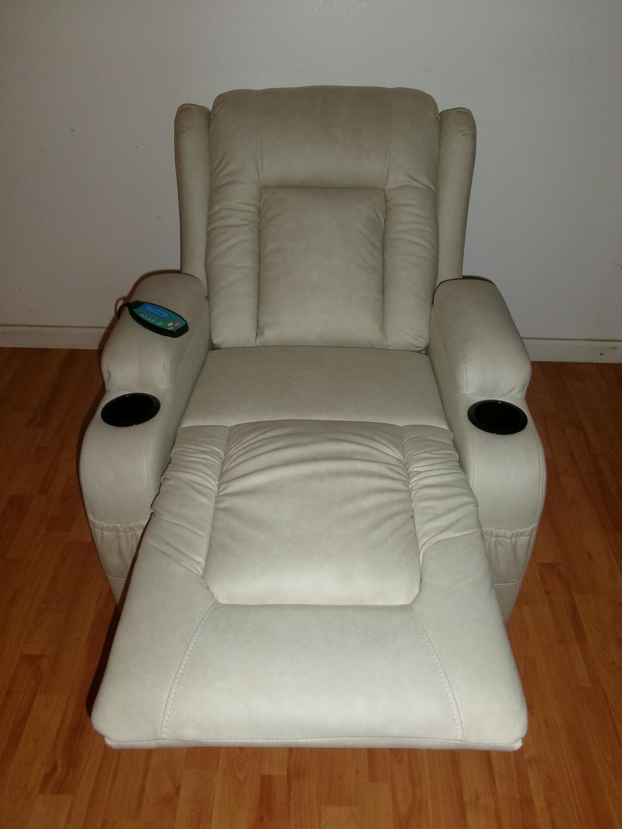 Best Choice Products PU Leather Electric Power Lift Chair, Recliner Massage Chair, Adjustable Furniture for Back, Legs w/ 3 Positions, USB Port, Heat, Cupholders, Easy-to-Reach Side Button - Olive customer photo 1