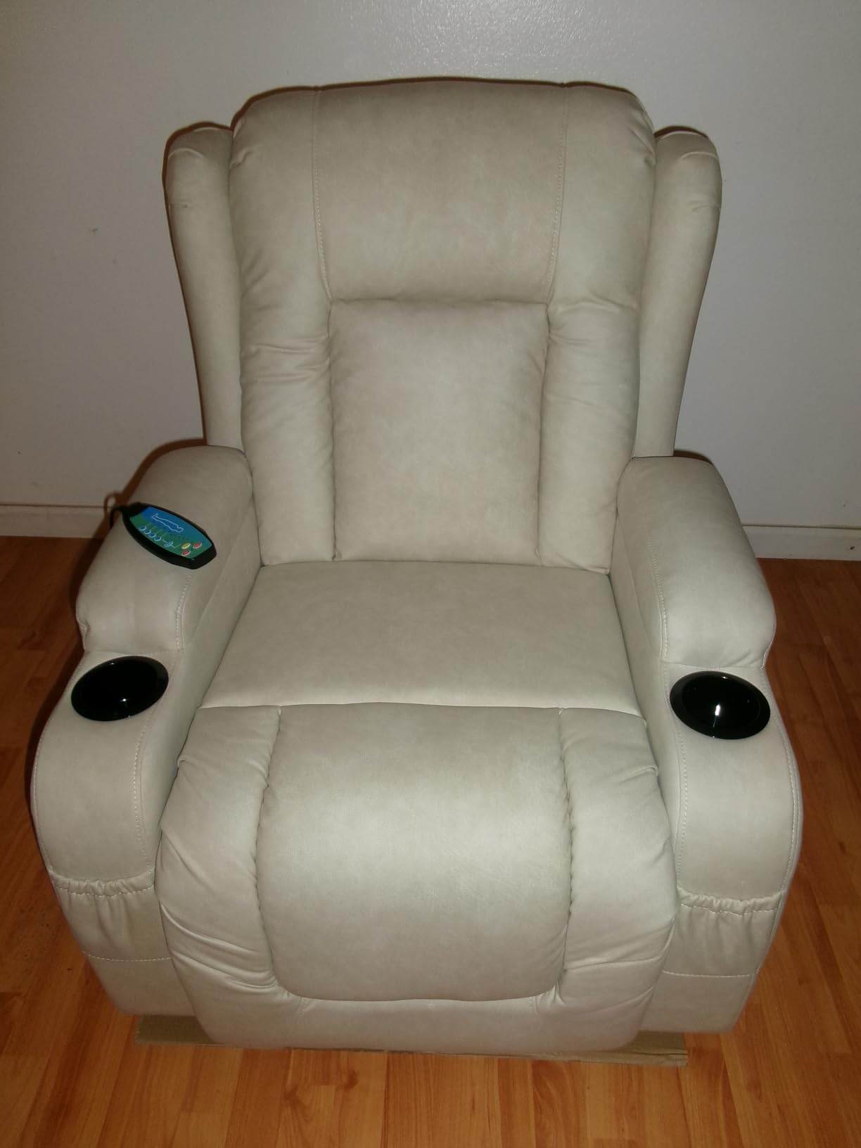 Best Choice Products PU Leather Electric Power Lift Chair, Recliner Massage Chair, Adjustable Furniture for Back, Legs w/ 3 Positions, USB Port, Heat, Cupholders, Easy-to-Reach Side Button - Olive customer photo 2