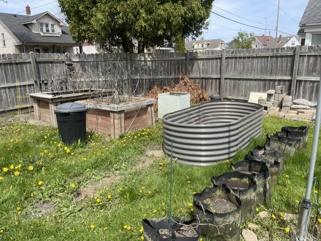 A ANLEOLIFE 8x4x2ft Galvanized Raised Garden Bed Kit, Oval Metal Deep Root Planters for Outdoor Plants Vegetables Flowers Herb, Large Bottomless, 478 Gallon Capacity - Quartz Grey customer photo 1