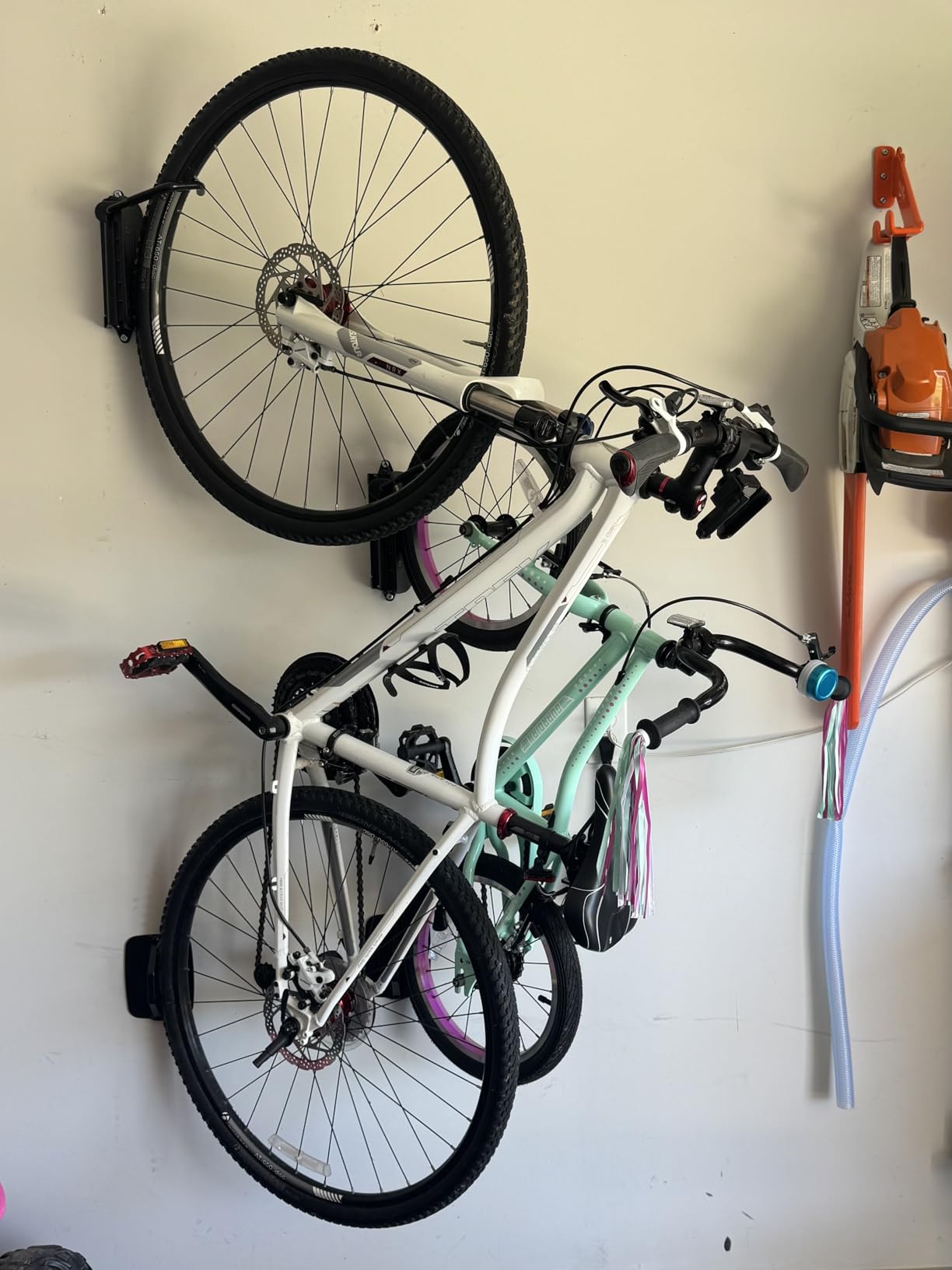 monTEK Swivel Bike Wall Mount, Bike Hangers for Garage, Space-Saving Vertical Bike Rack, Sturdy Bike Storage Rack Holds Up to 66lbs, Easy to Install, 4 Pack customer photo 1