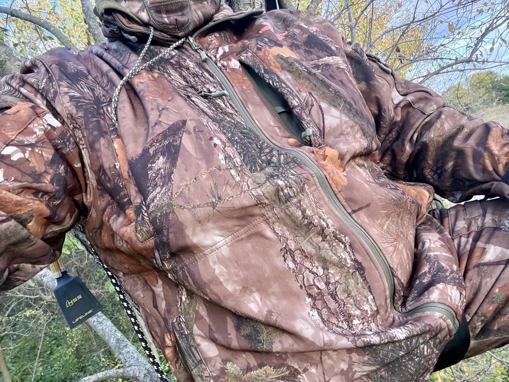 Camo Hunting Clothes for Men, Quiet Warm Fleece Lining, Cold Weather Deer Hunting Jacket and Pants with Face Mask customer photo 1