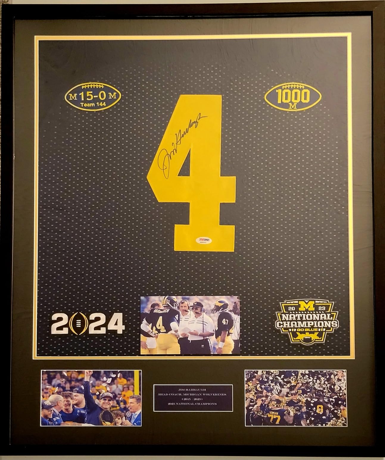 Jersey Frame Display Case for Football,Solid Wood Shadow Box with 98% UV Protection Acrylic,Two Photo Frame One Signature for Baseball, Basketball, Hockey, Uniforms - Black Walnut Finish customer photo 2