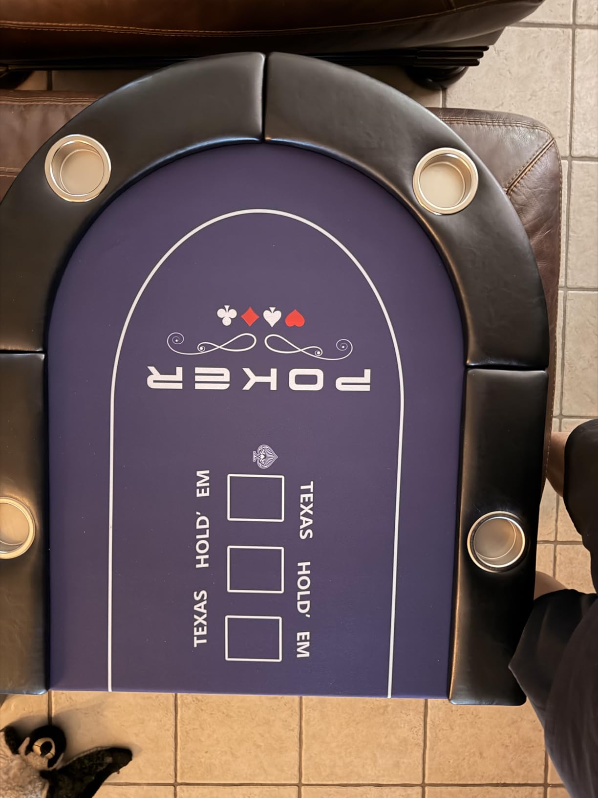 Rioloiuy 8 Player Poker Table Foldable, Texas Holden Casino Table with Padded Rails & Cup Holders, Portable Folding Game Table for Home or Game Room, 71 Inch customer photo 1