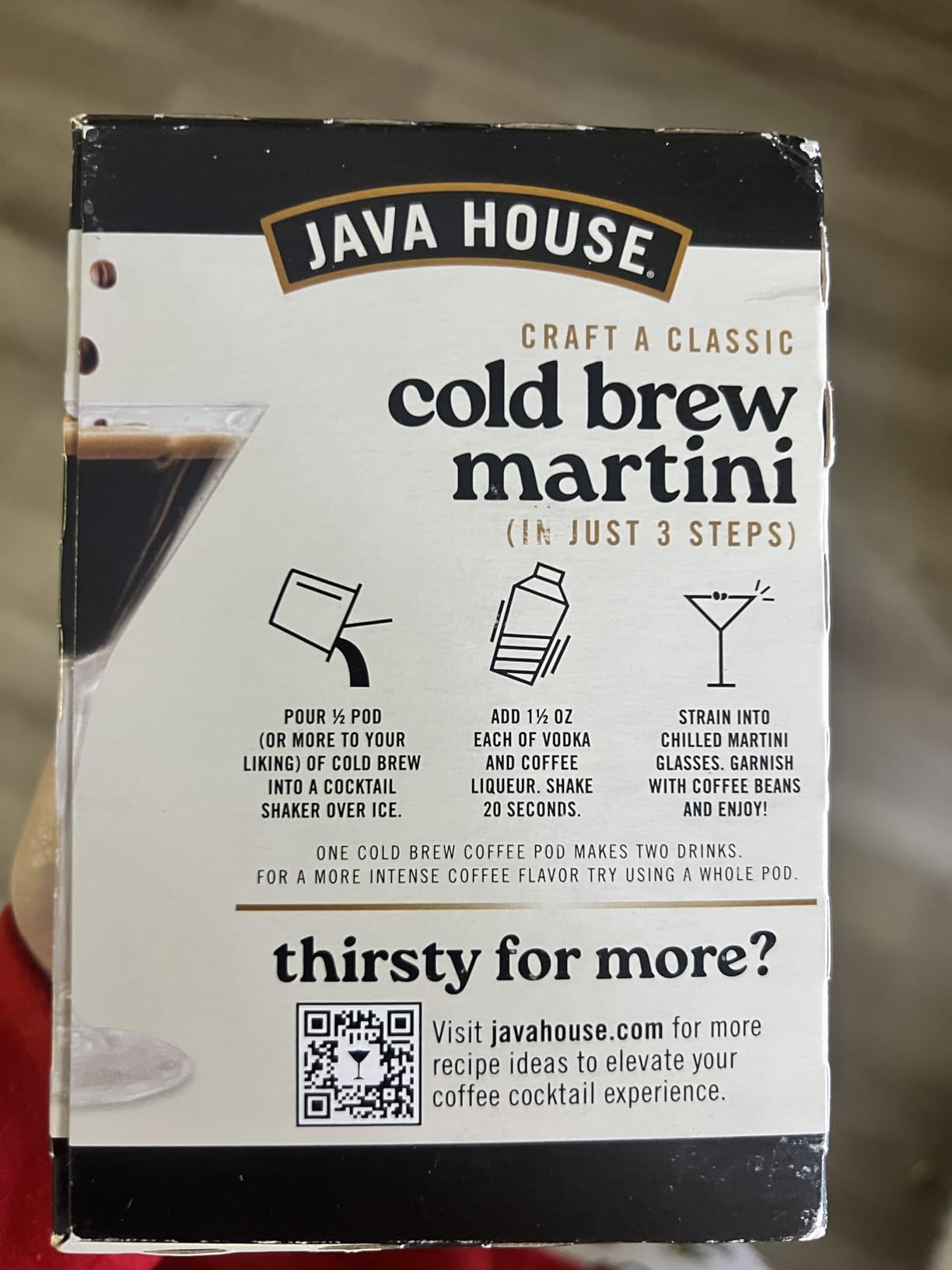 Java House Cold Brew Espresso Martini Peel and Pour Pods - Premium 100% Arabica Cold Brew Concentrate - Smooth Coffee With French Vanilla Notes - 6 pack (Makes 12 Cocktails) customer photo 2