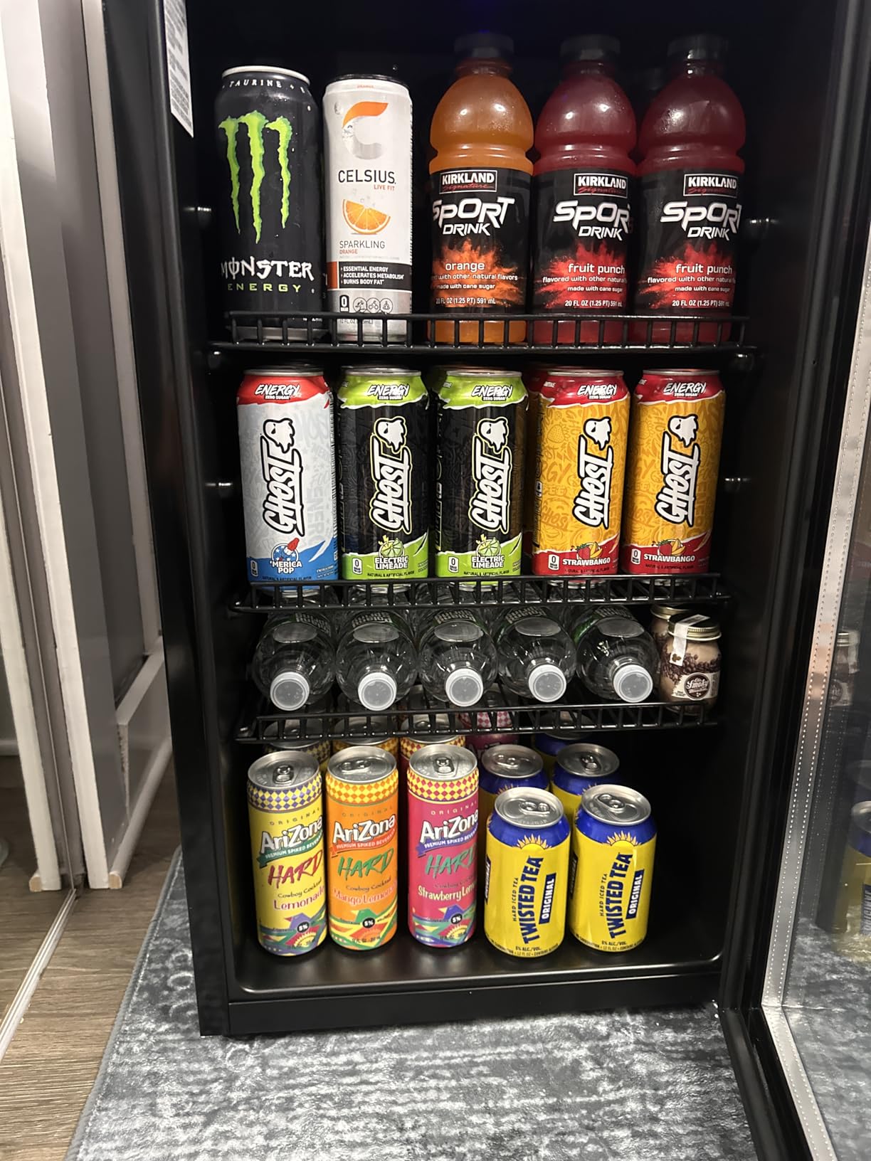 Tehanld Beverage Fridge, 130 Can Mini Fridge With Glass Door, Beverage Cooler Refrigerator, Wine Drink Beer Cooler, Adjustable Shelves & Digital Temperature Display customer photo 2