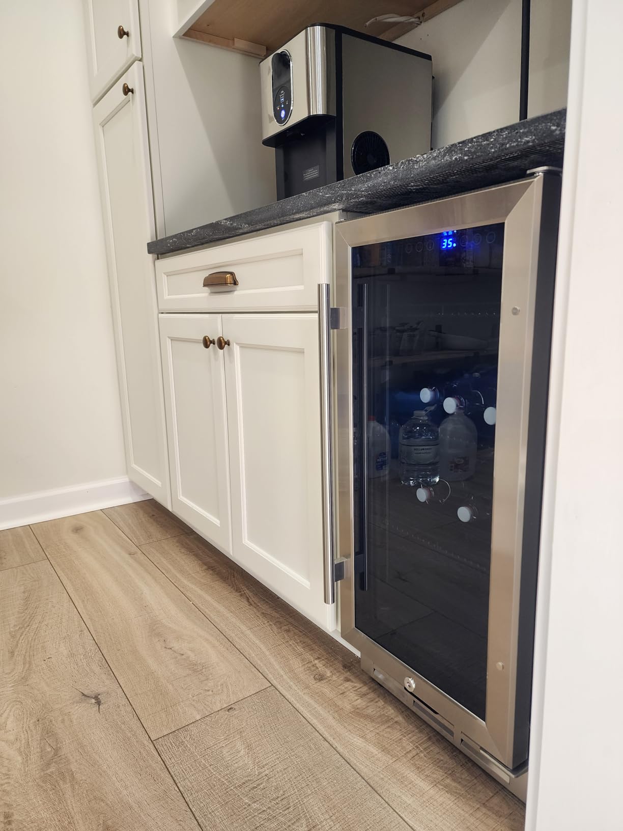 Feelfunn 15 Inch Beverage Refrigerator Under Counter - 126 Cans Beverage Fridge with Glass Door for Beer Wine Soda - Built-in or Freestanding Wine Cooler with Safety Lock for Home Kitchen Bar customer photo 2