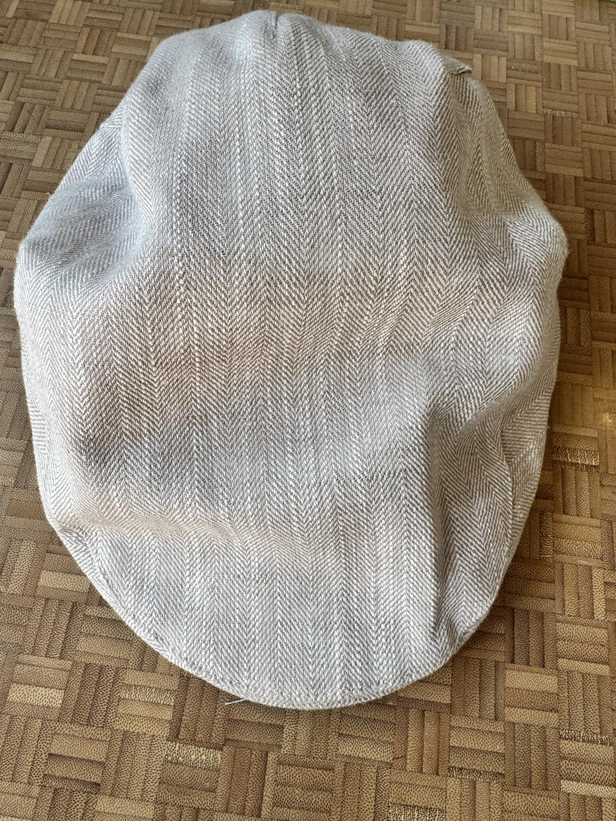 XL/XXL Mens 100% Linen Flat Cap with Cotton Lining Summer Cooling Newsboy Hats customer photo 1