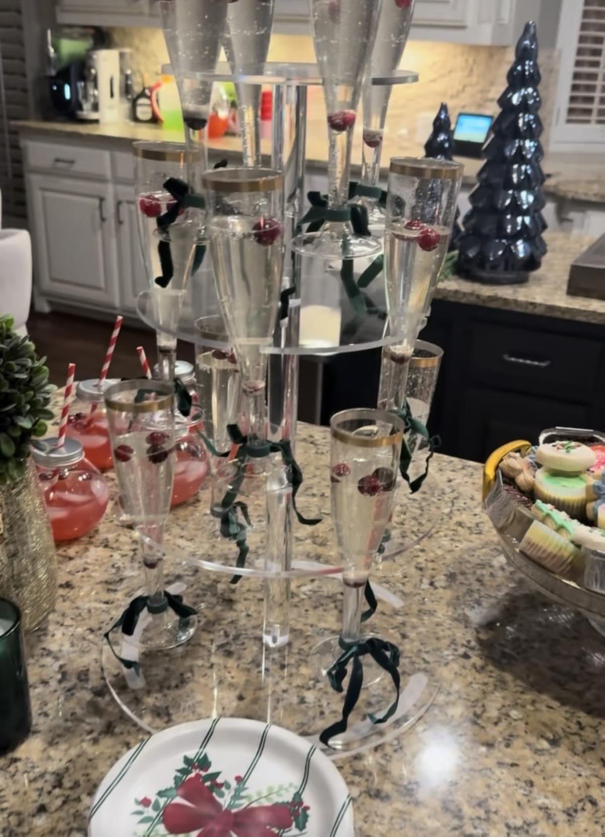 NiHome 3-Tier Clear Acrylic Champagne Tower, 12-Glass Cocktail Tree Stand Wine Rack, Weddings Parties Bars Drink Tower for Champagne, Cocktails, Martini, Margarita Cups customer photo 1