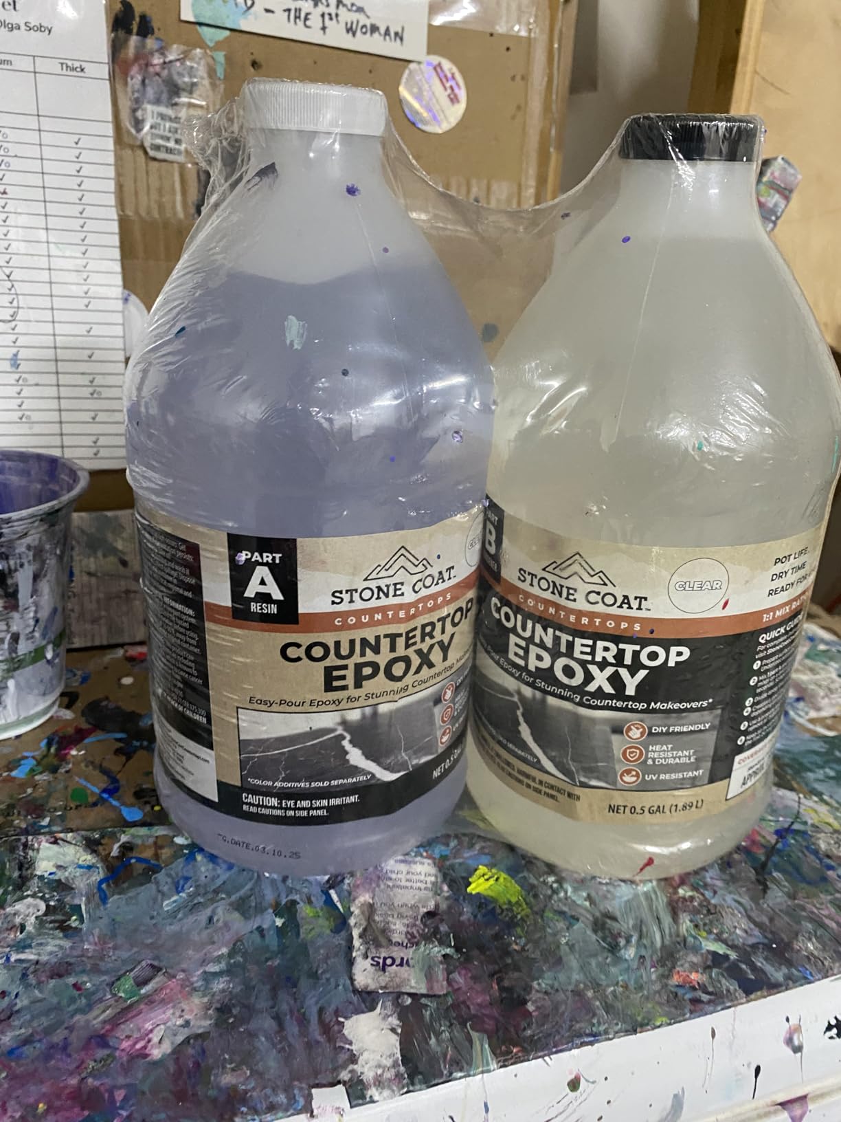 Stone Coat Countertops Clear Epoxy Resin Kit (1 Gal) UV, Scratch & Heat Resistant, Food Safe - Ideal for Kitchen Countertop, Tabletop, Bar Top, Shower Walls, Wood Slabs, Other DIY Art Craft Projects customer photo 2