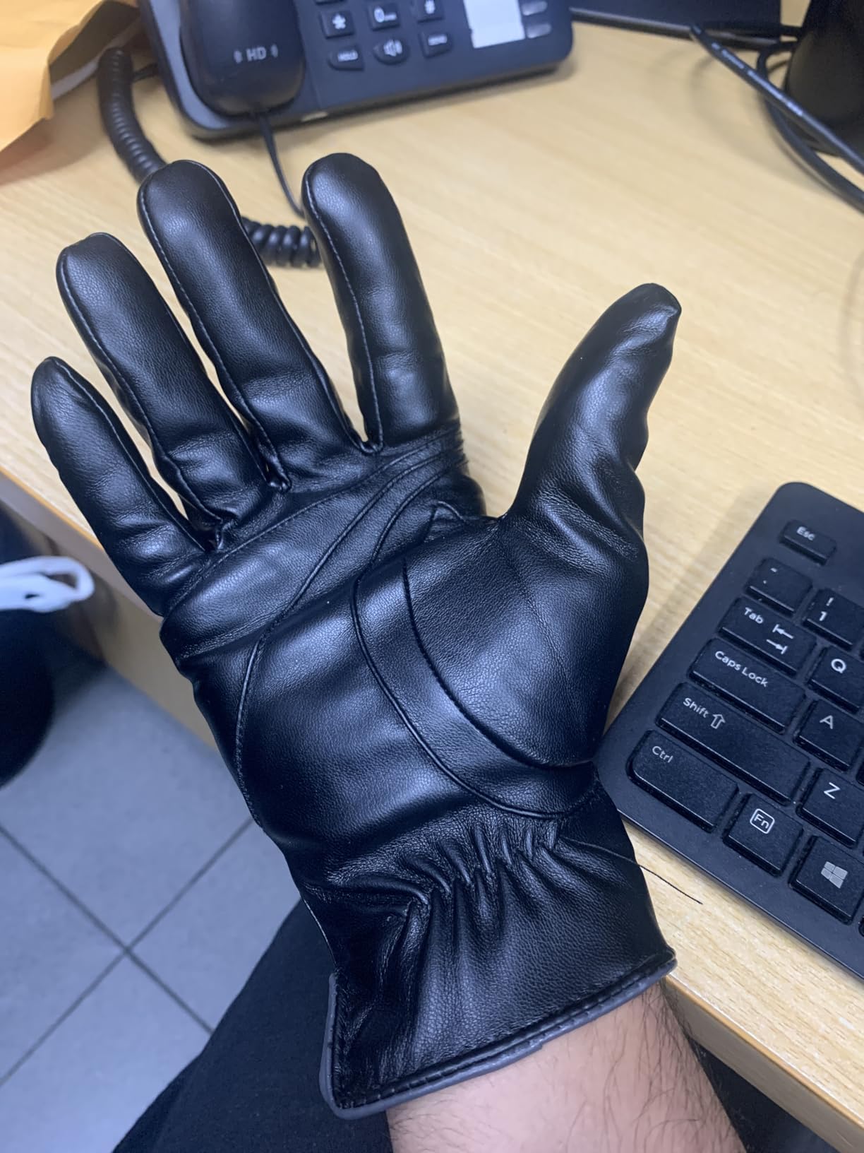 Winter Leather Gloves for Men,Touchscreen Snow Driving Gloves with Cashmere Lining for Motorcycle Driving Riding... customer photo 1