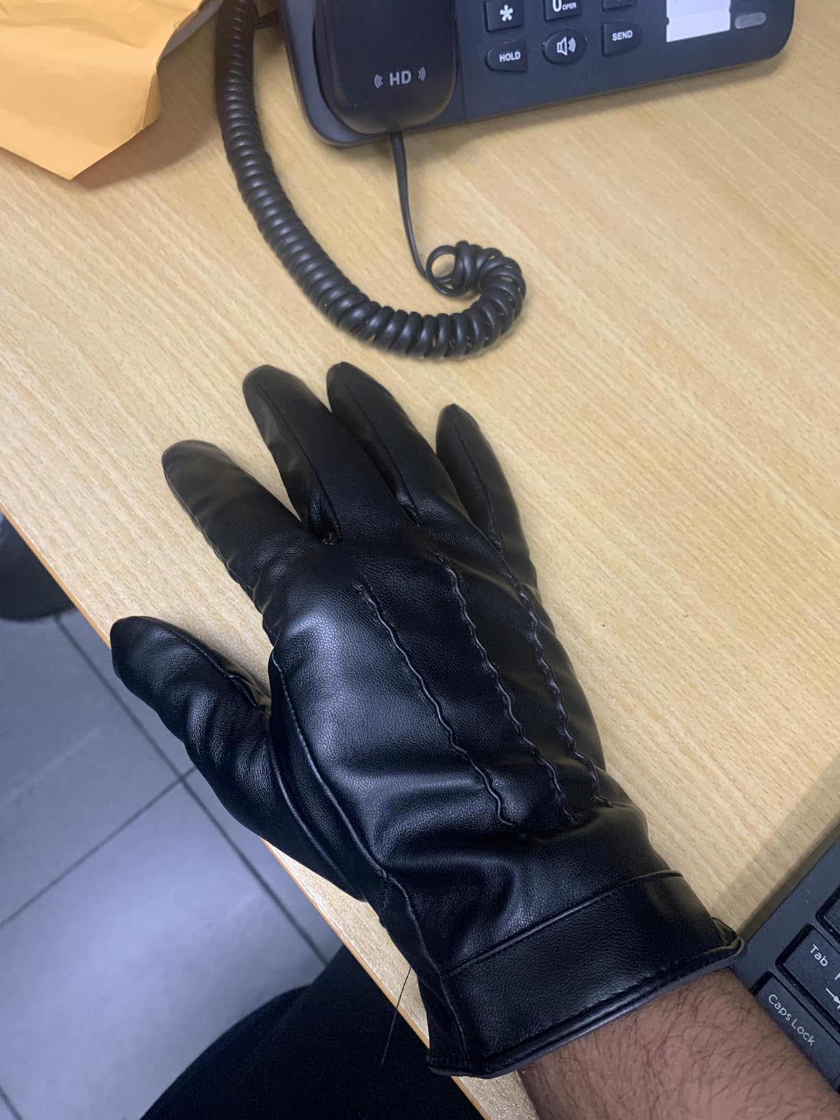Winter Leather Gloves for Men,Touchscreen Snow Driving Gloves with Cashmere Lining for Motorcycle Driving Riding... customer photo 2