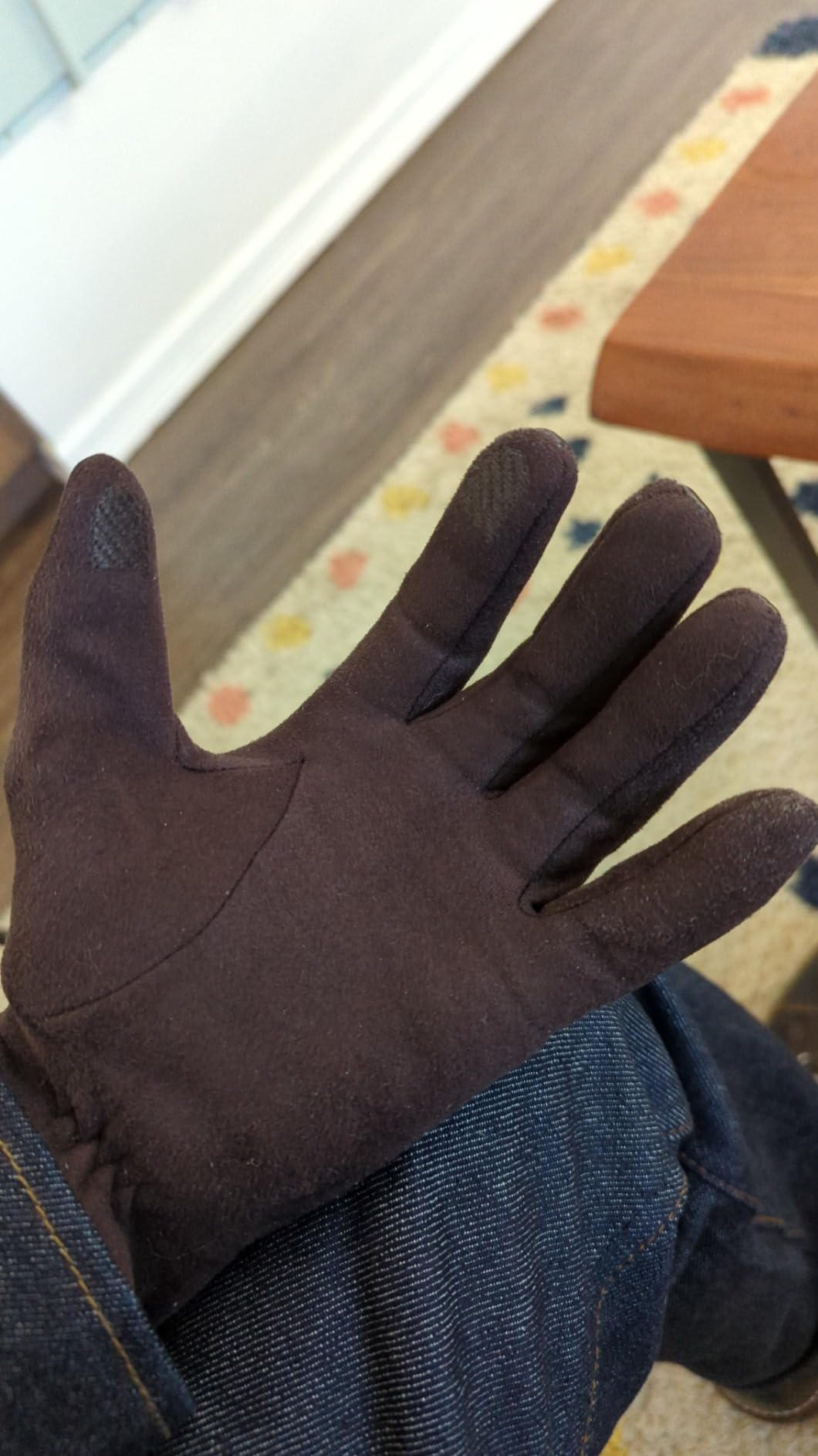 Winter Fashion Leather Gloves for Men, Finger Touchscreen Texting Wool Lined Warm Windproof Suede Driving Gloves customer photo 1