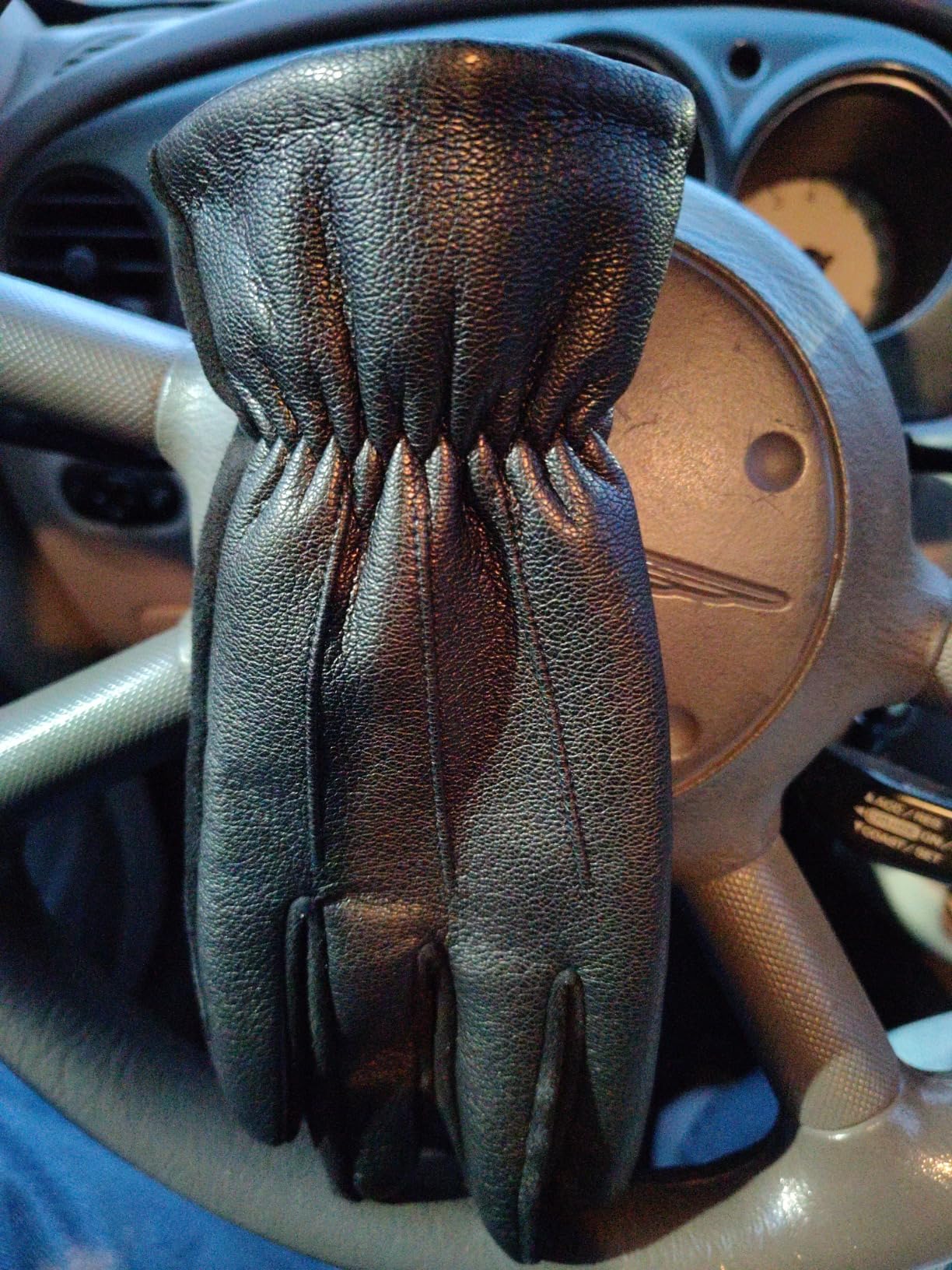 Winter Fashion Leather Gloves for Men, Finger Touchscreen Texting Wool Lined Warm Windproof Suede Driving Gloves customer photo 2